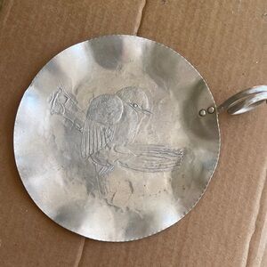 Artisan Silver Bird Plate Decor